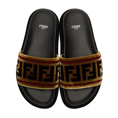 black velvet fendi slippers|fendi slippers saks.